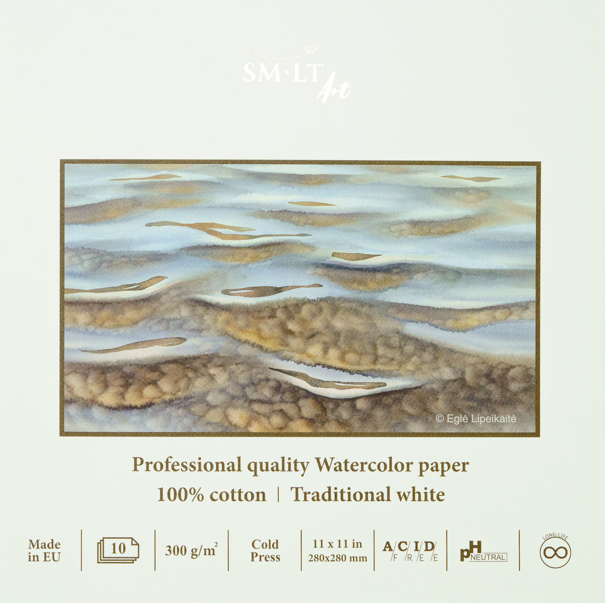 WATERCOLOR PAD 100% COTTON - SQUARE - 11 X 11IN (280 X 280MM)