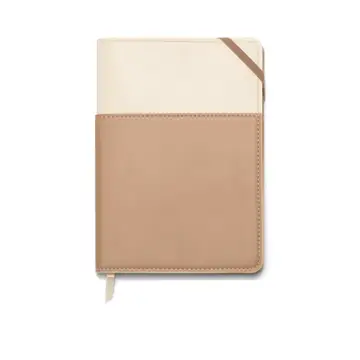 VEGAN LEATHER POCKET JOURNAL  TAUPE