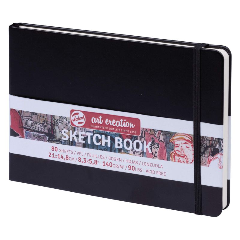 ART CREATION SKETCHBOOK BLACK 21CM x 14.8CM (LANDSCAPE)
