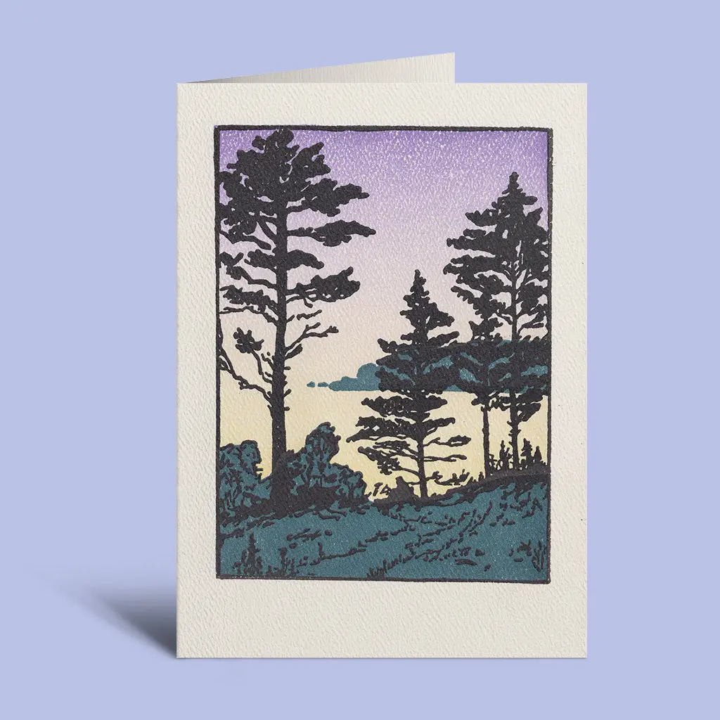 SATURN PRESS CARD -TWILIGHT SHEEPSCOT RIVER