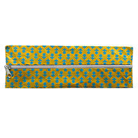 PAPER POUCH FLOWERS YELLOW/BLUE