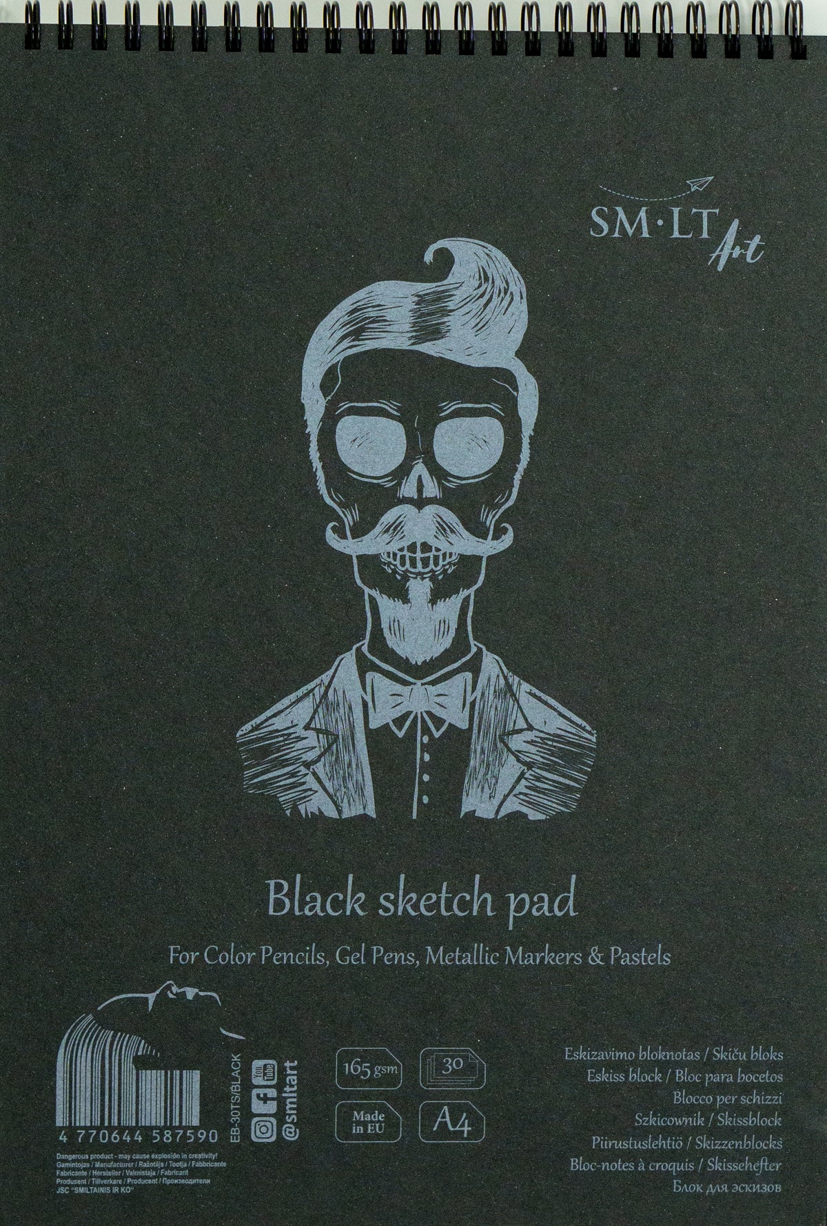 SKETCH PAD - AUTHENTIC BLACK - A4 (SPIRAL TOP)