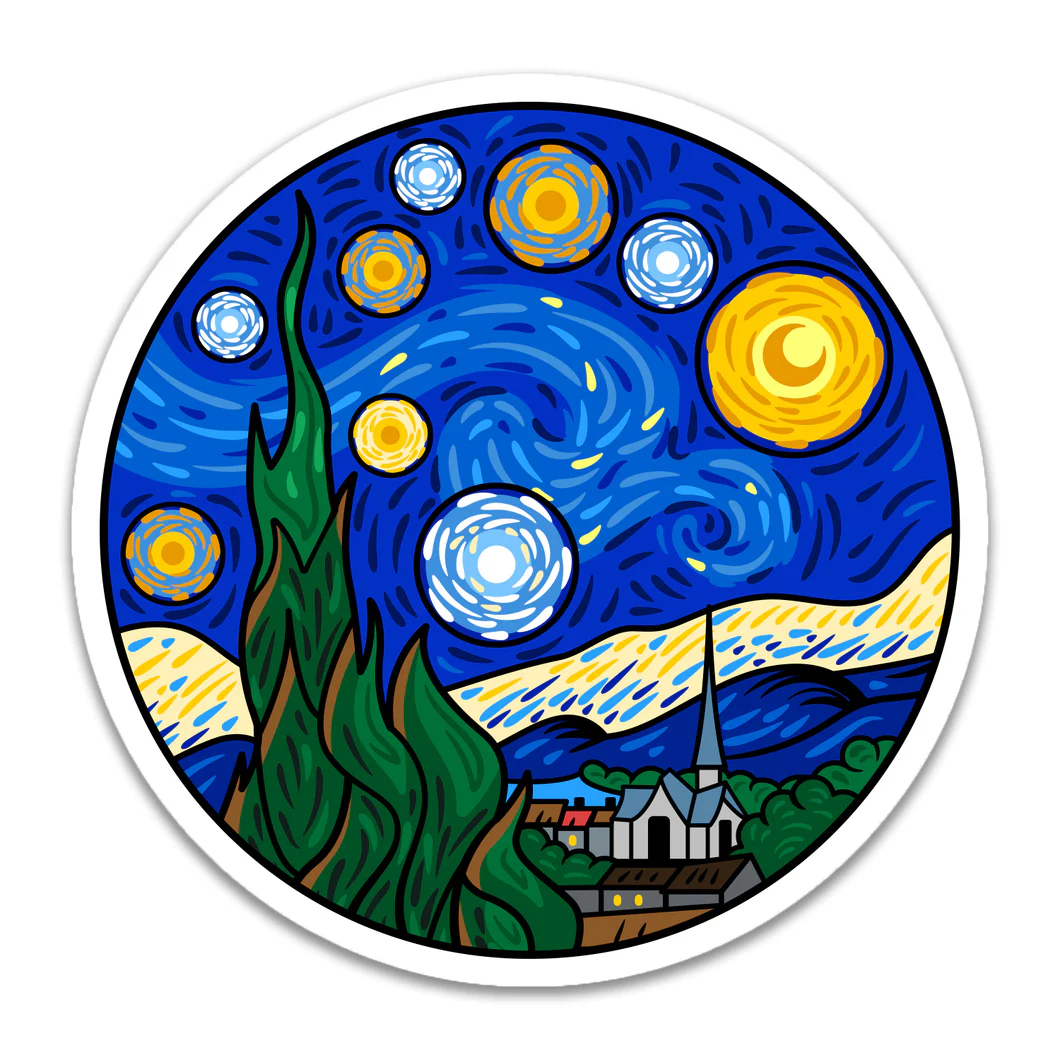 VINYL STICKER- VAN GOGH STARRY NIGHT
