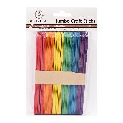 POPSICLE STICKS JUMBO NOTCHED -  25PC MULTI-COLORS