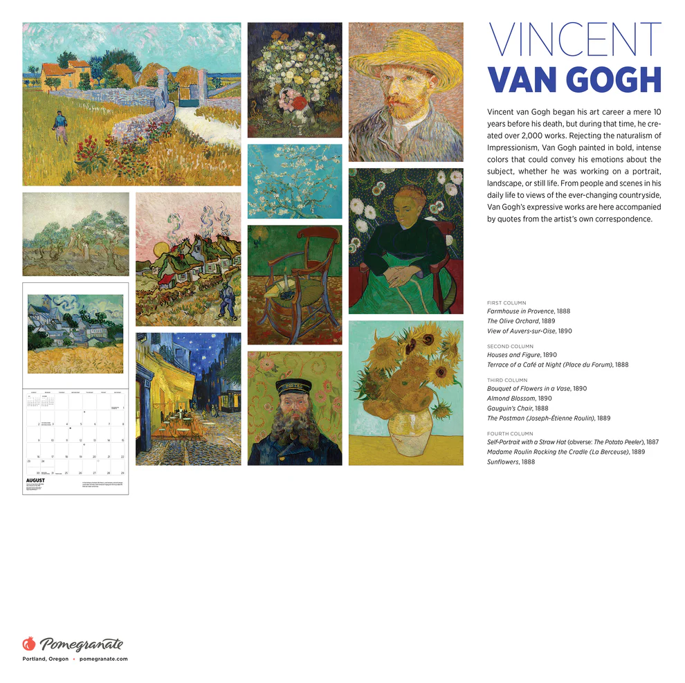 WALL CALENDAR 2026 - VINCENT VAN GOGH