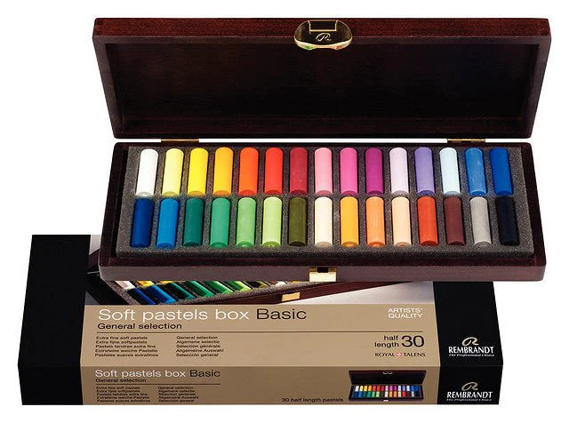 REMBRANDT SOFT PASTEL WOODEN BOX SET - 30 HALF STICK