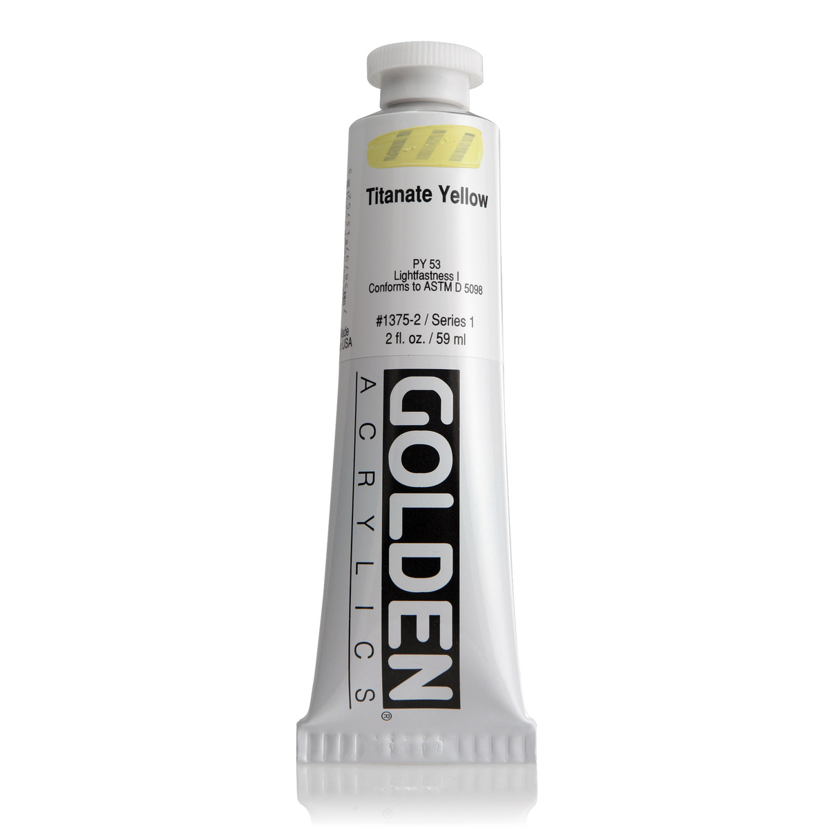 GOLDEN HEAVY BODY ACRYLIC TITAN YELLOW 2oz