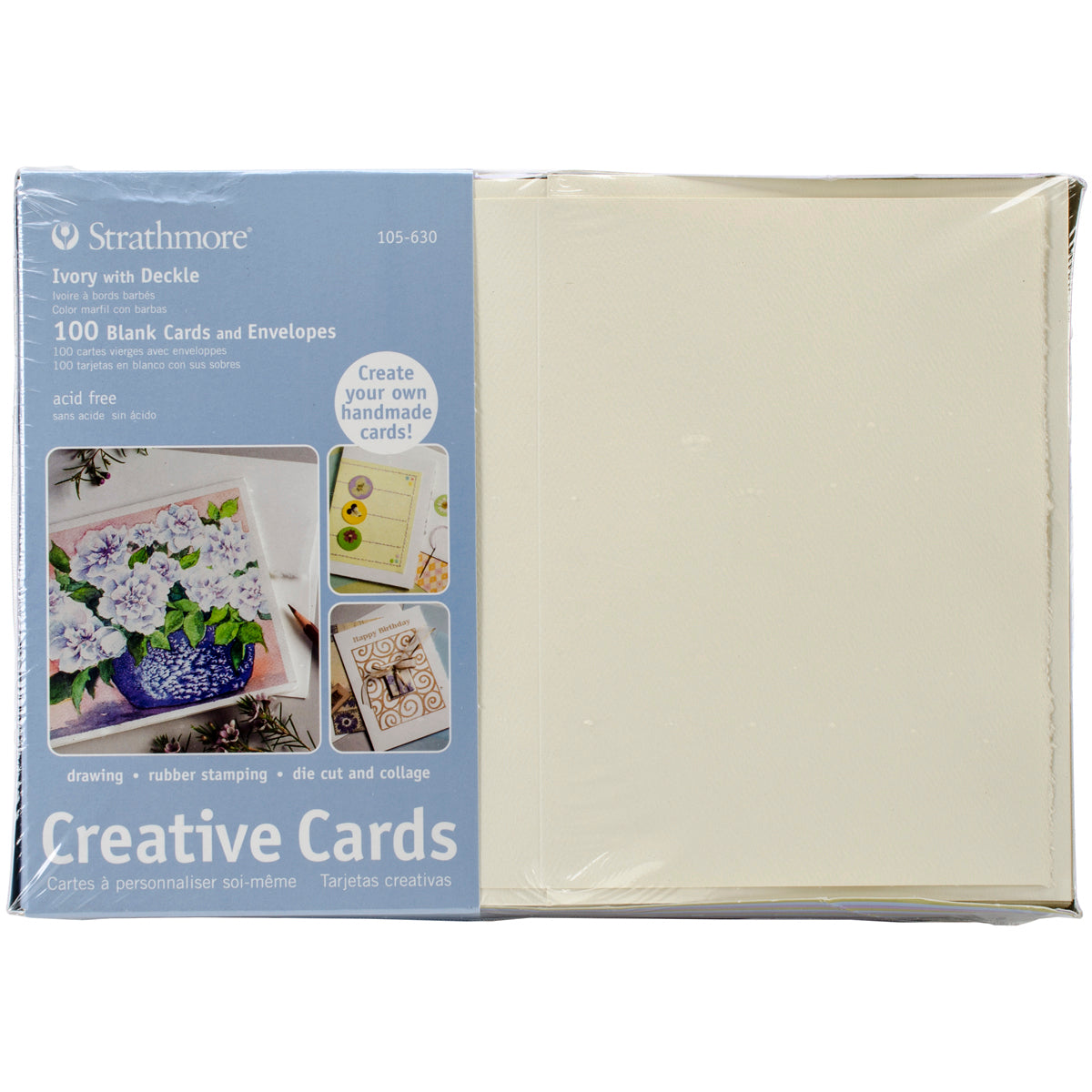 PHOTO MOUNT CARDS 100 PACK  IVORY/DECKLE