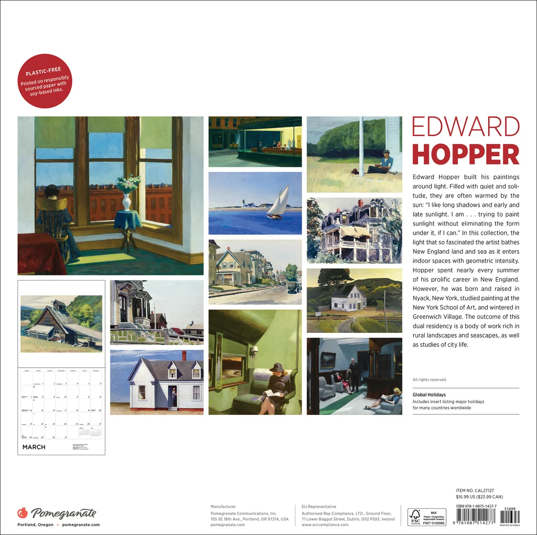 WALL CALENDAR 2027 - EDWARD HOPPER