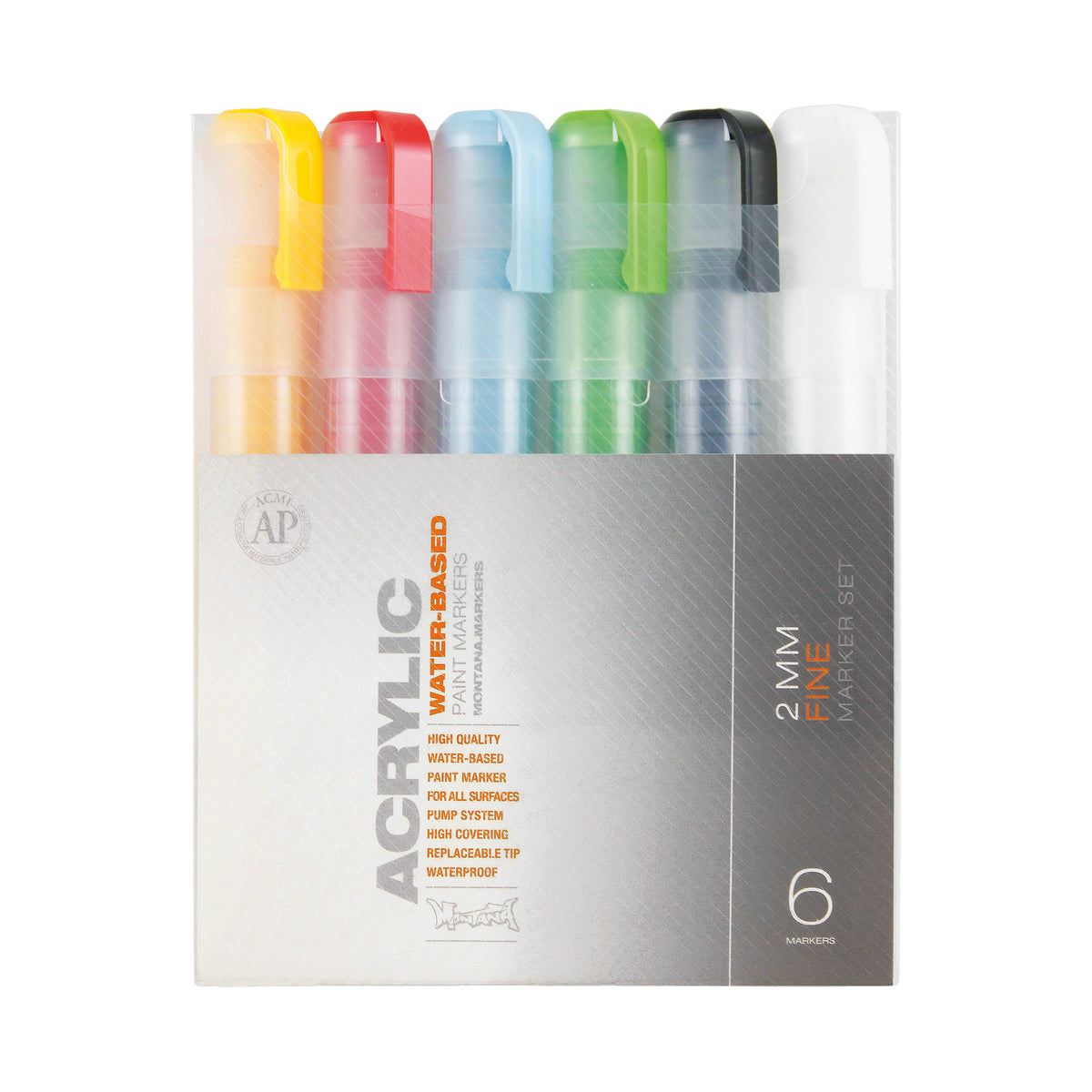 MONTANA ACRYLIC MARKER SET/6 FINE