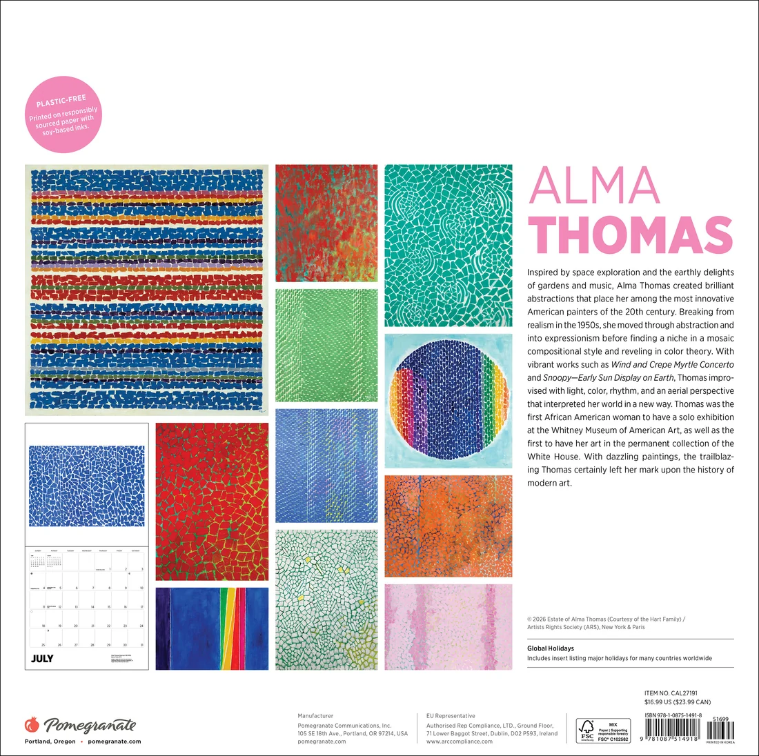 WALL CALENDAR 2027 - ALMA THOMAS