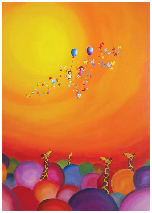 EDIE PIJPERS CARD FOUR GIRAFFES