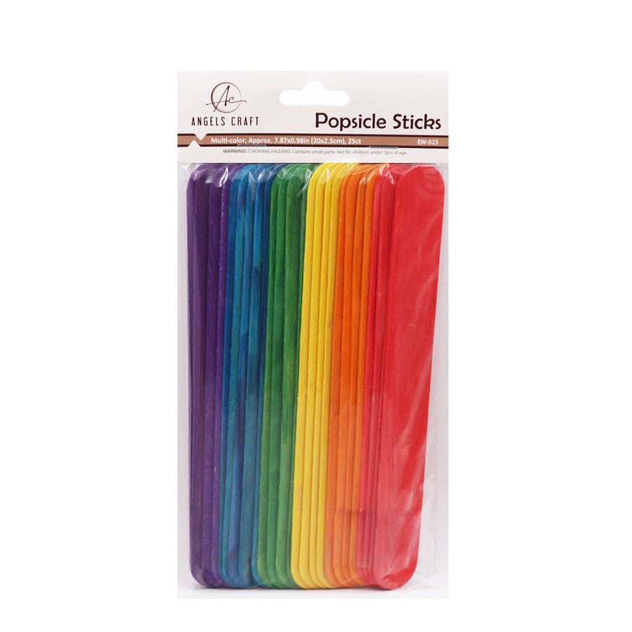 POPSICLE STICKS EXTRA JUMBO -  25PC MULTI-COLORS