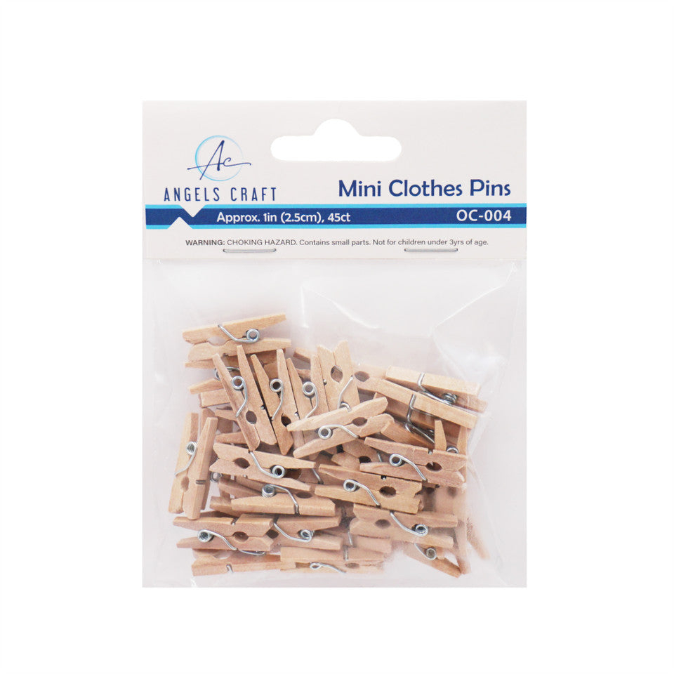 MINI CLOTHES PINS - NATURAL 45PC