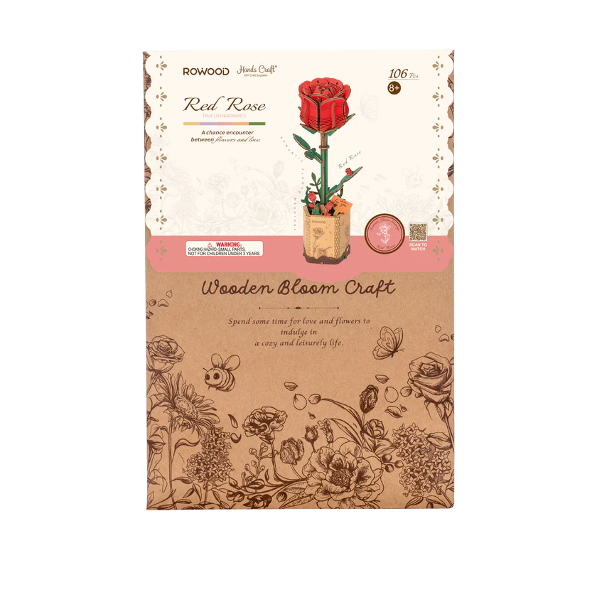 WOODEN BLOOM CRAFT - RED CAMELLIA