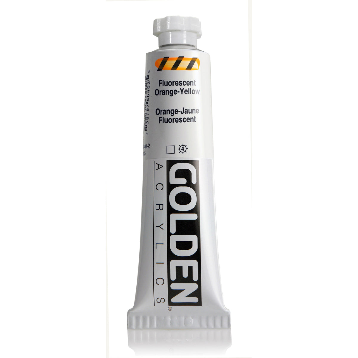 GOLDEN HEAVY BODY ACRYLIC FLUORESCENT ORANGE-YELLOW 2oz