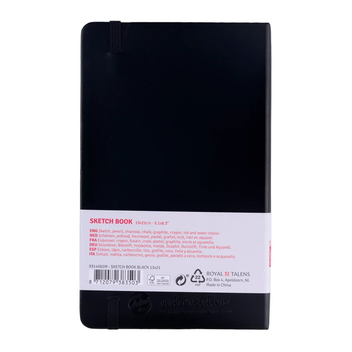 ART CREATION SKETCHBOOK BLACK 13CM x 21CM