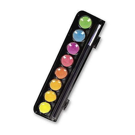 DARK ARTS NEON WATERCOLOR PAINT DISC WITH BRUSH 8PK