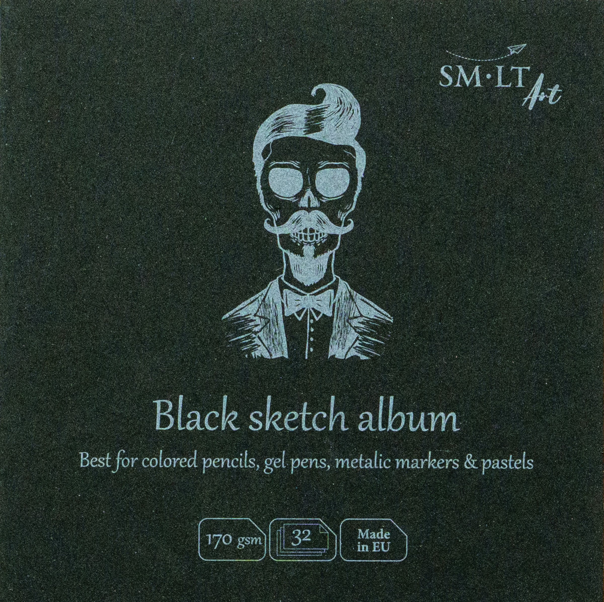 LAYFLAT SKETCH ABLUM - AUTHENTIC BLACK 140MM X 140MM (SQUARE)