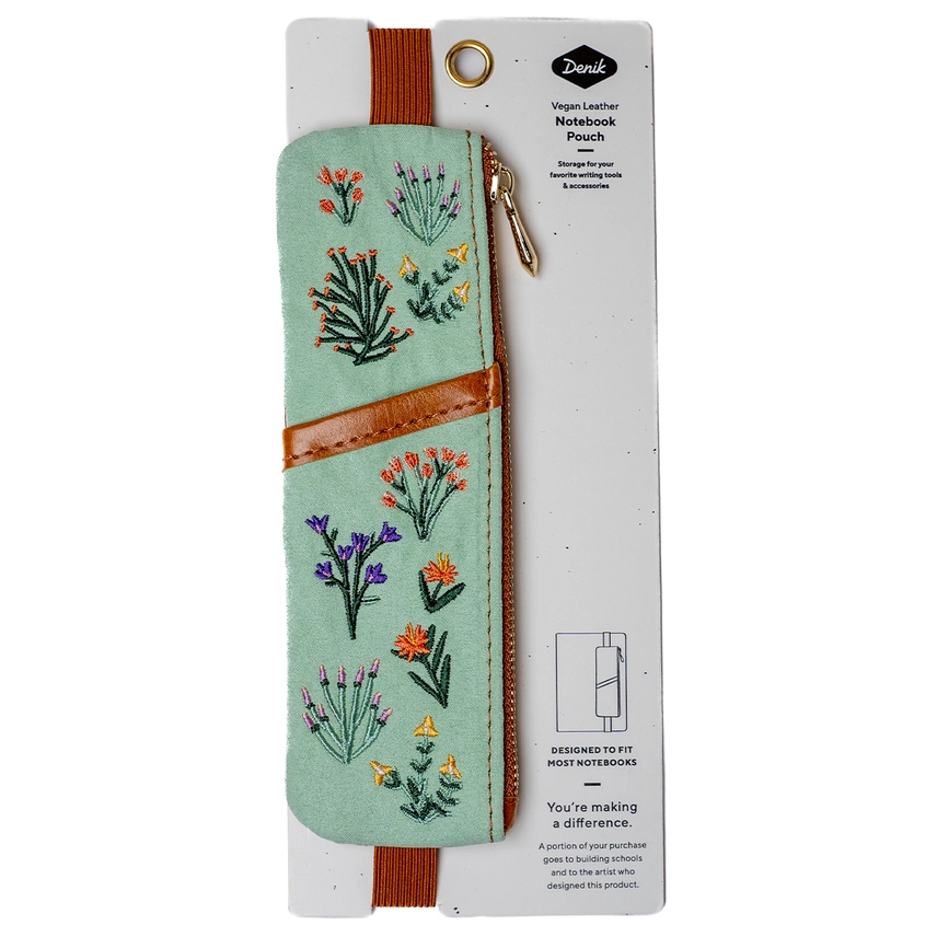 NOTEBOOK POUCH PETITE BLOOMS EMBROIDERED