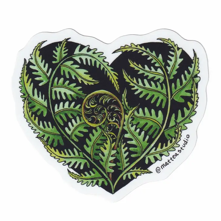 BANNER CARD STICKER- FERN HEART