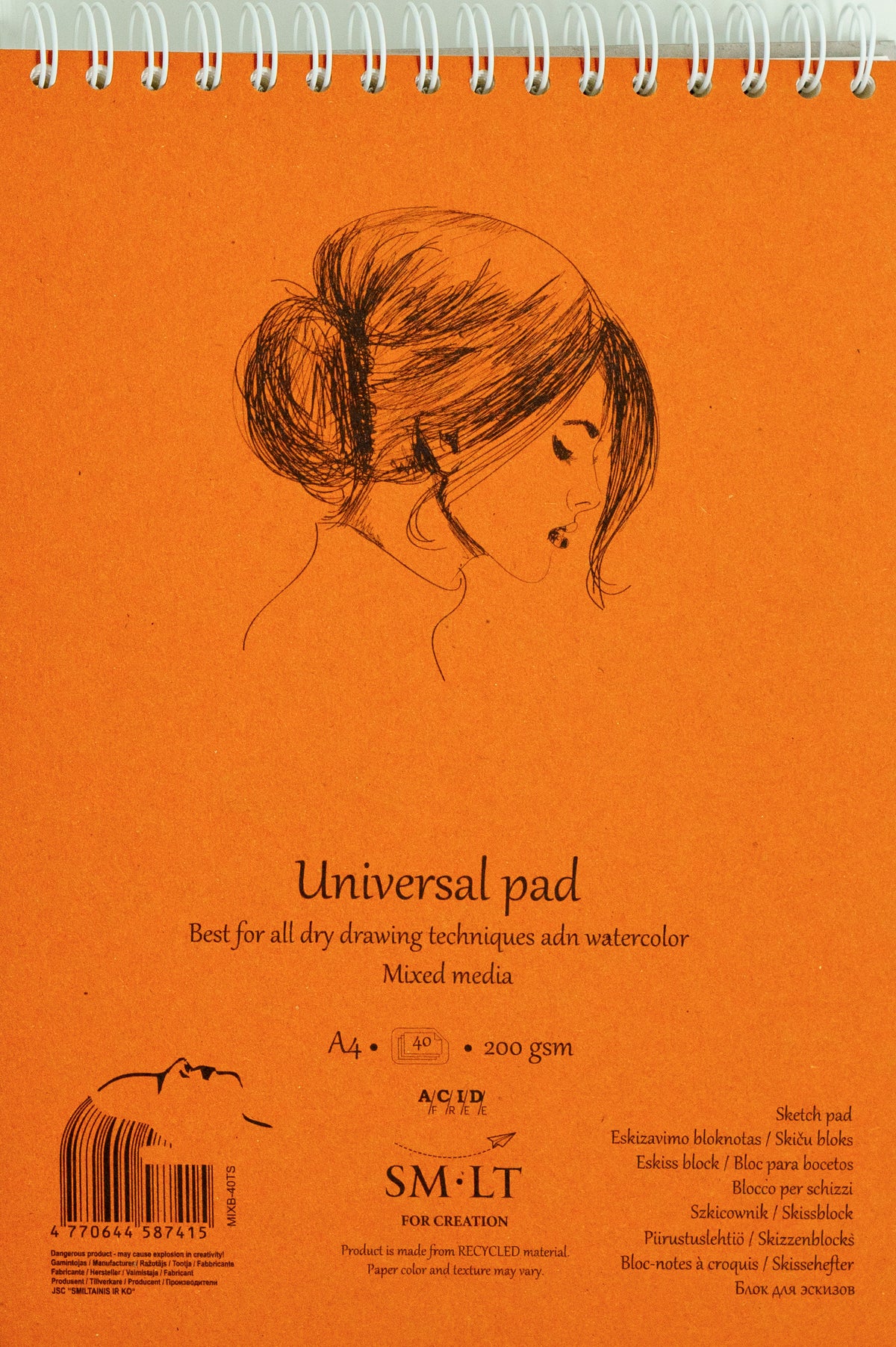 AUTHENTIC - SPIRAL PAD- UNIVERSAL MIXED MEDIA (A4)