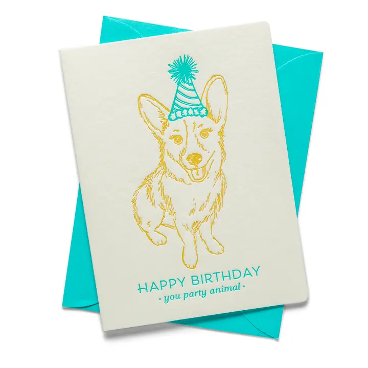 COLOR BOX LETTERPRESS CARD CORGI