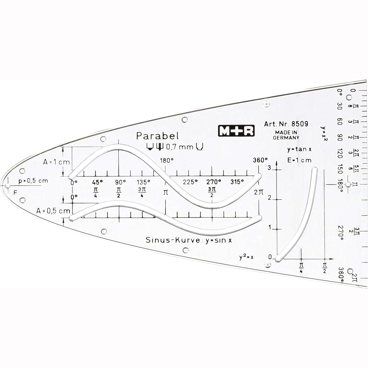 M&amp;R PARABOLA TEMPLATE 2 SINE-COSINE CURVES AND TANGENT