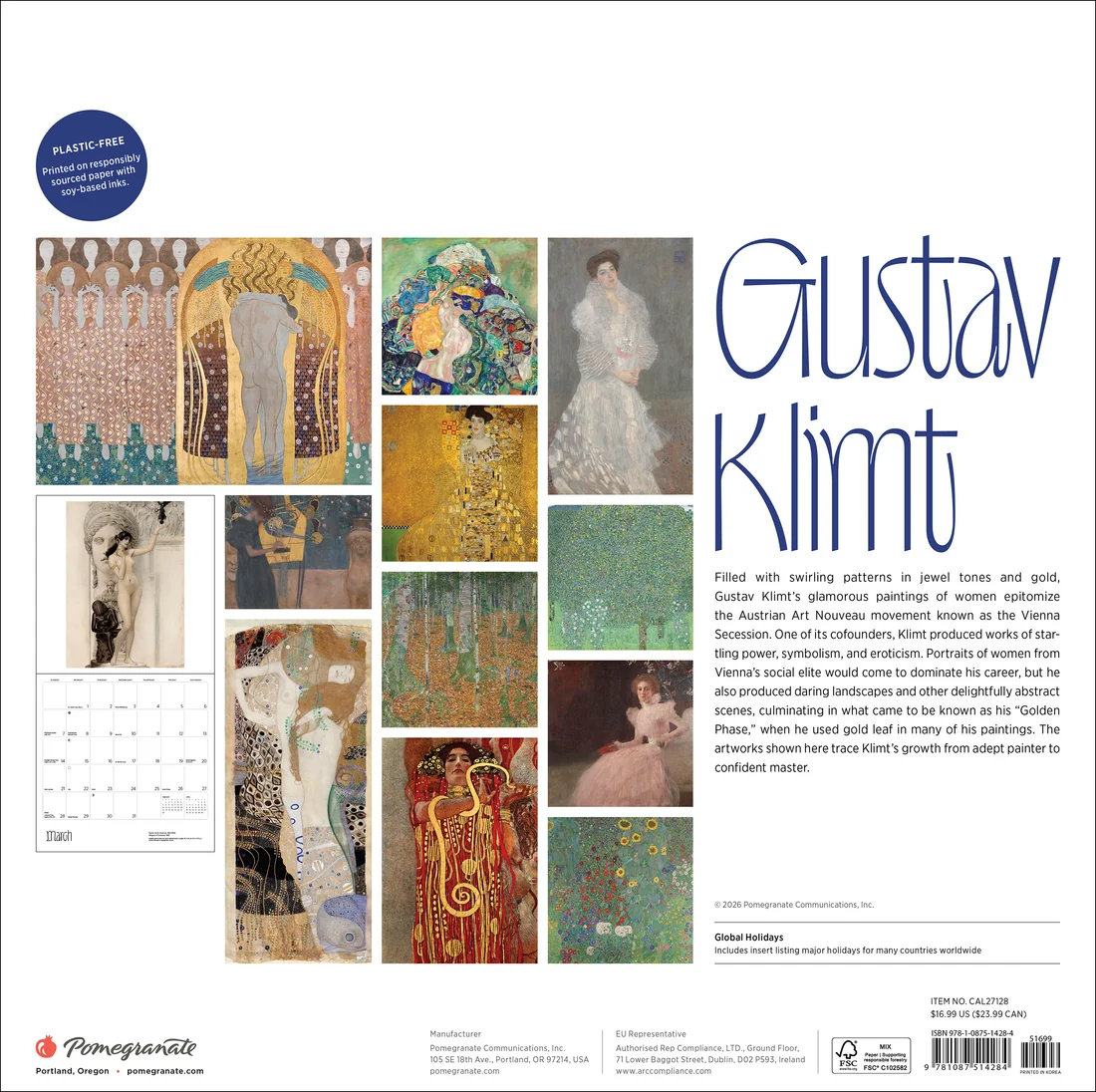 WALL CALENDAR 2027 - GUSTAV KLINT