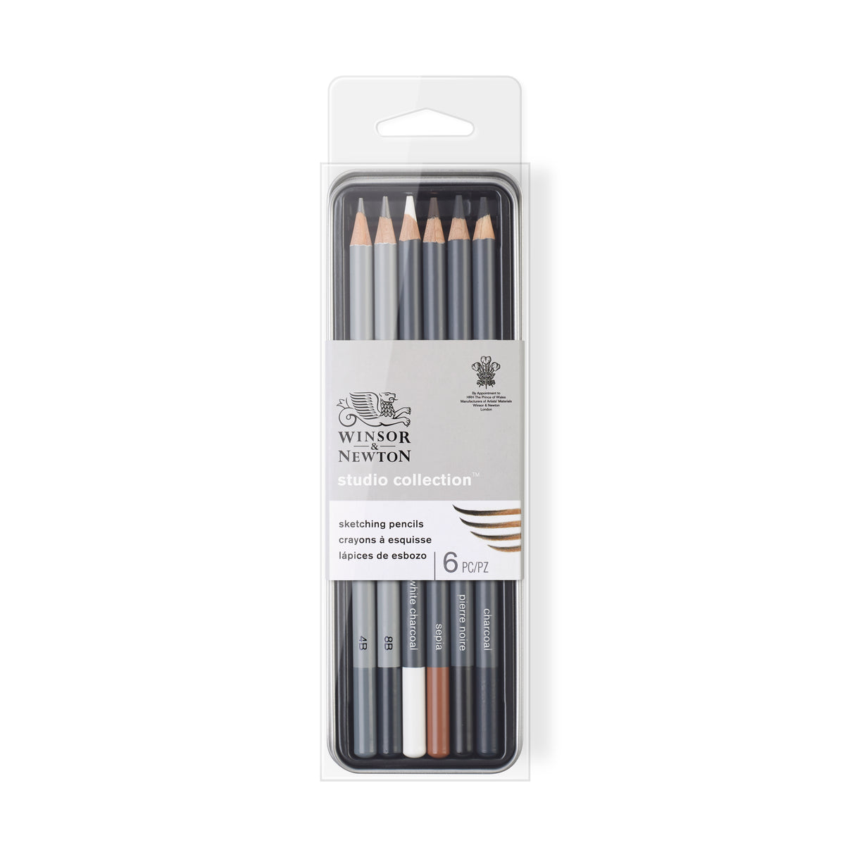 STUDIO PENCIL COLLECTION SKETCHING PENCIL TIN - 6PC