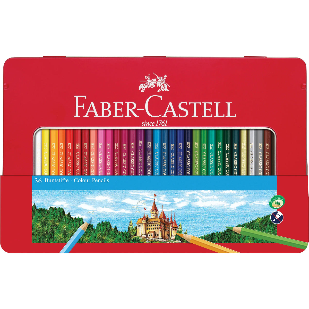 FABER CASTELL CLASSIC COLOR PENCIL TIN SET/36
