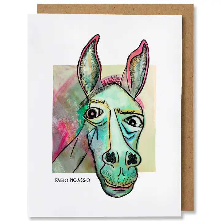 ILLUSTRATED FUNNY PUN EVERYDAY CARD - PABLO PIC-ASS-O