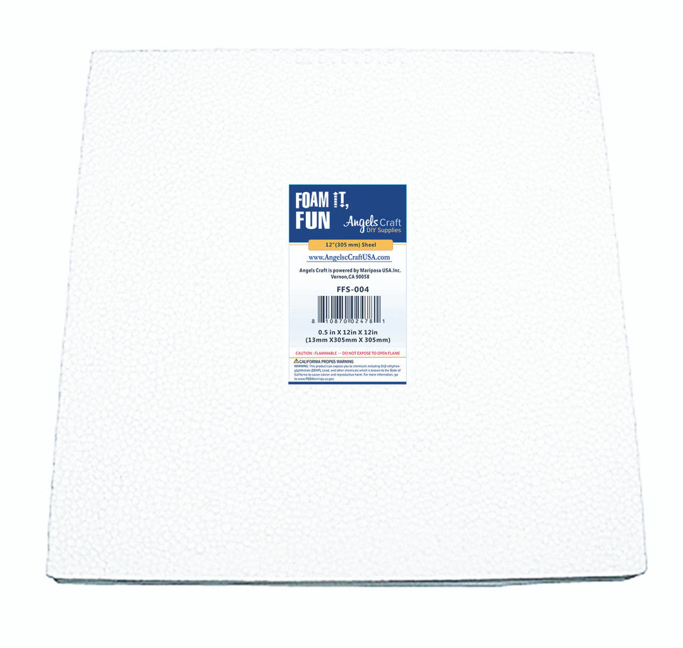 STYROFOAM SQUARE- 12" X 12" X .5"