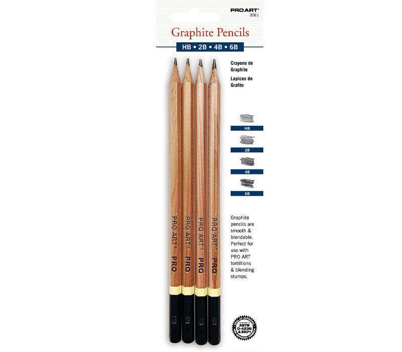 4 PACK GRAPHITE PENCILS (HB,2B,4B,6B) - Hull's Art Supply & Framing