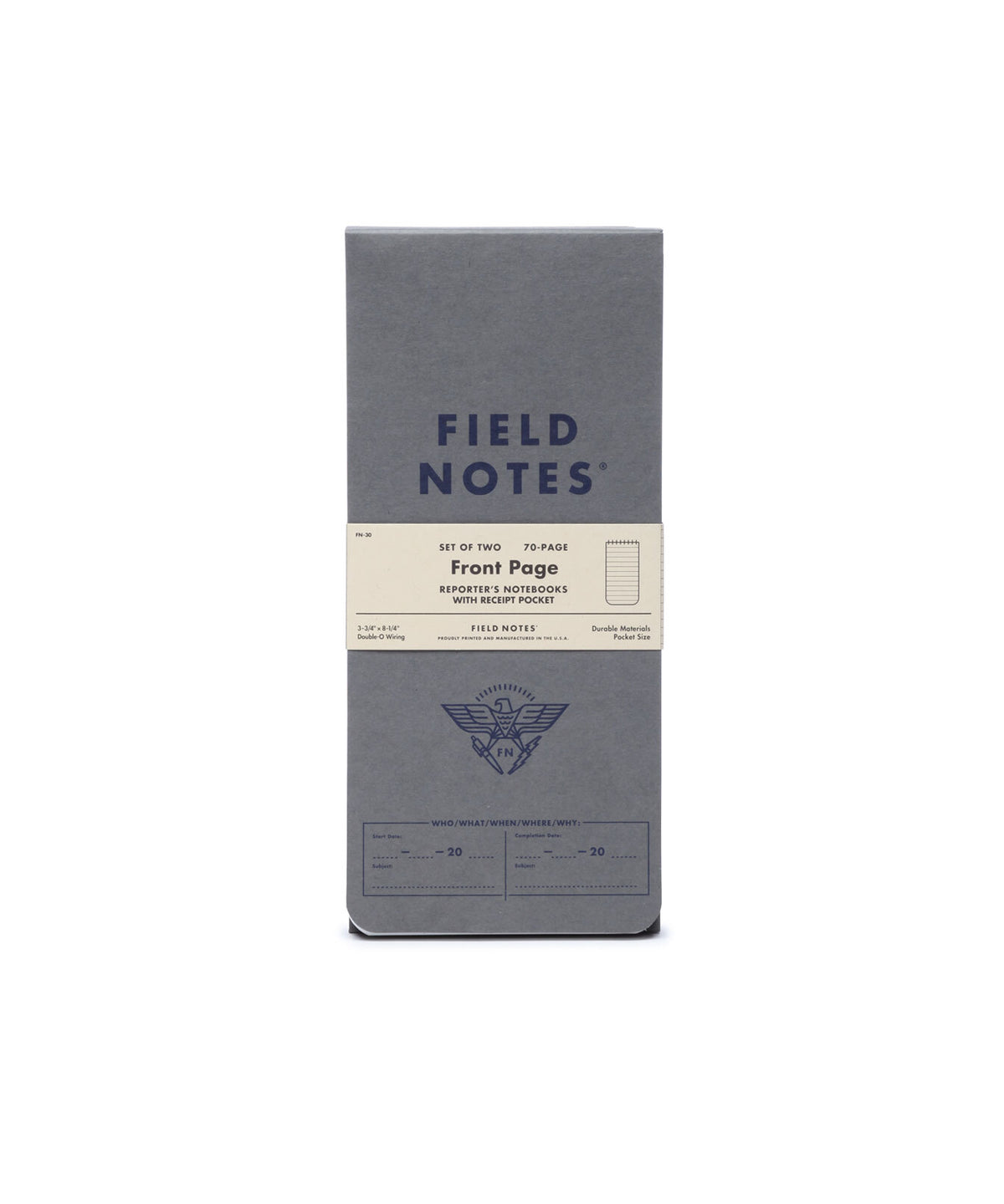 FIELD NOTES, FRONT PAGE REPORTER&#39;S NOTEBOOKS 2 - PACK