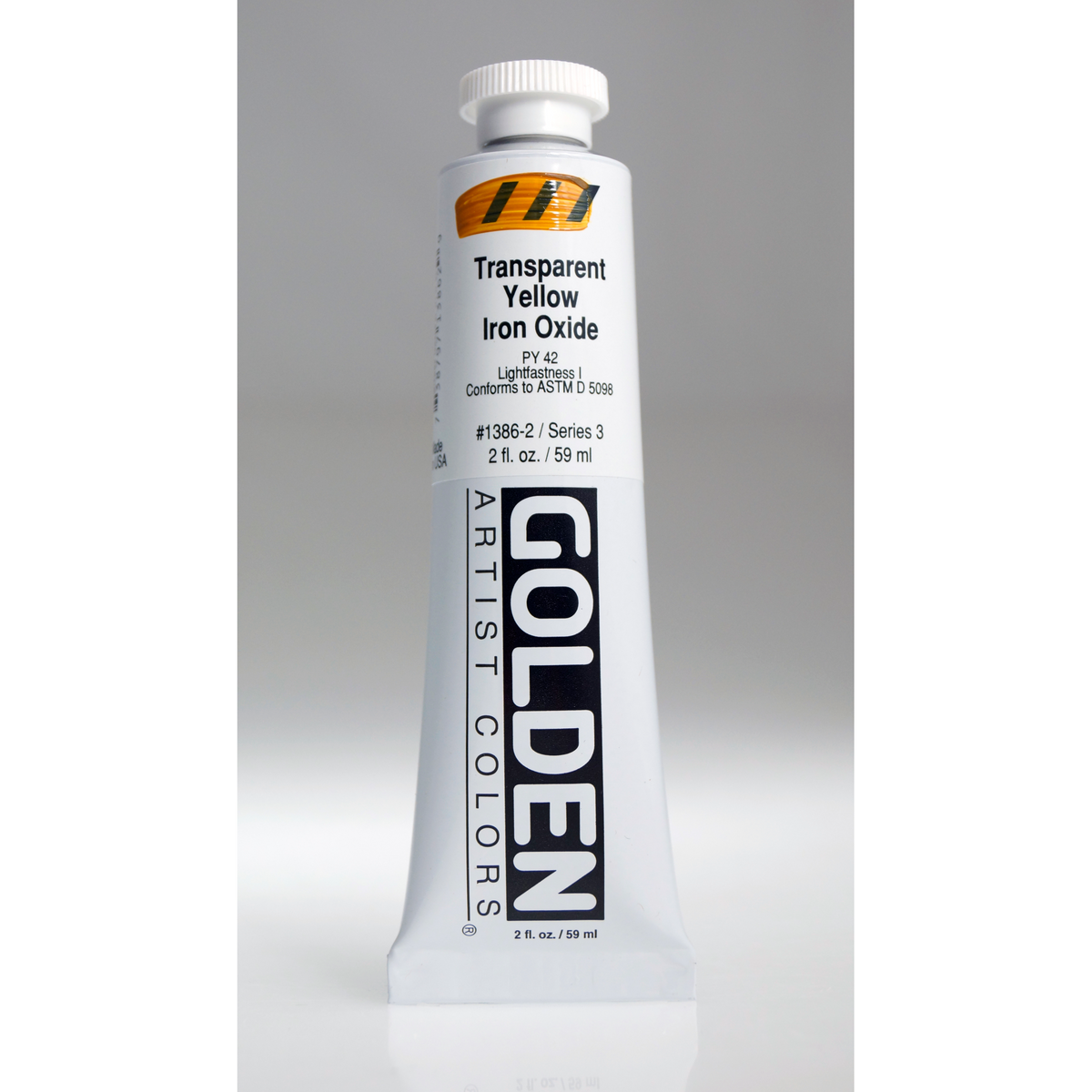 GOLDEN HEAVY BODY ACRYLIC TRANSPARENT YELLOW IRON OXIDE 2oz