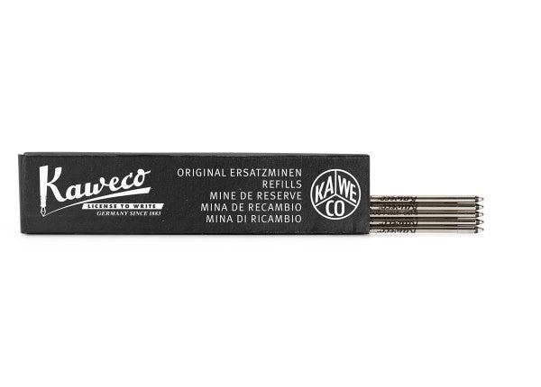 KAWECO BALLPOINT REFILL D1 BLACK 1.0MM F 5PK