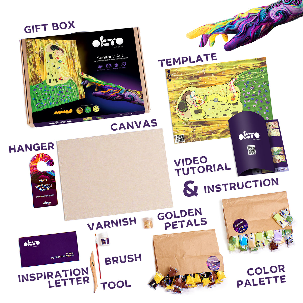 SENSORY ART 3D CLAY PAINTING KITS, KLIMT - THE KISS