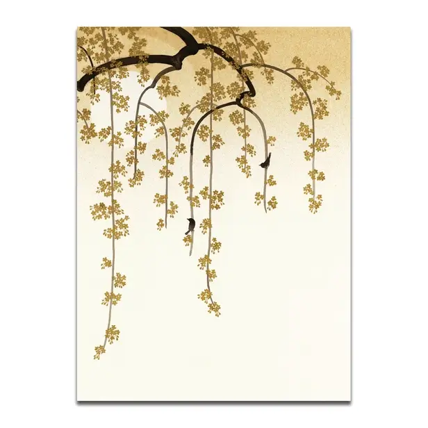 TADASHI URA CARD  SAKURA AND BIRDS