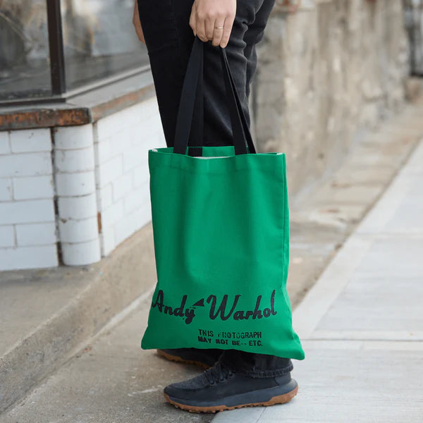 WARHOL SOUP CAN CANVAS TOTE BAG - GREEN