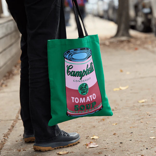 WARHOL SOUP CAN CANVAS TOTE BAG - GREEN