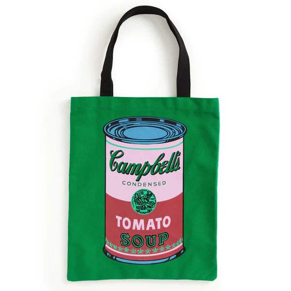 WARHOL SOUP CAN CANVAS TOTE BAG - GREEN