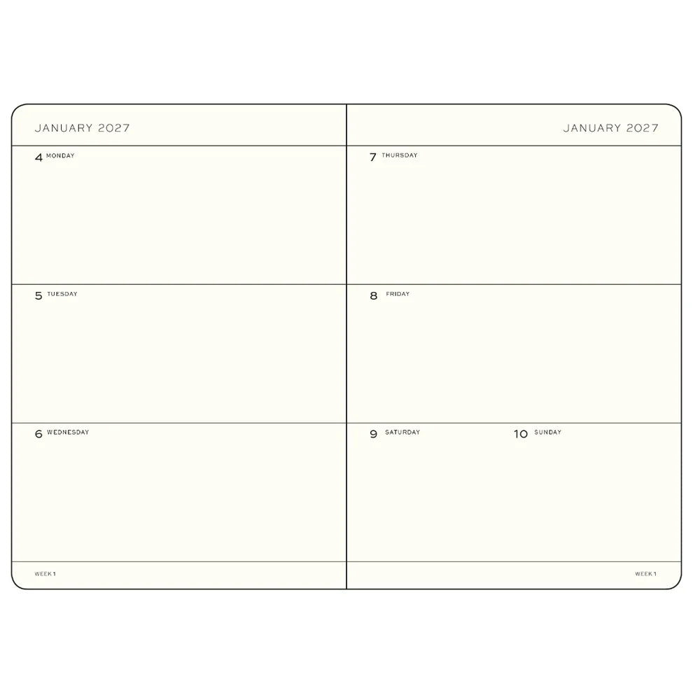 WEEKLY PLANNER, POCKET, A6, 2027, ENGLISH - SAGE