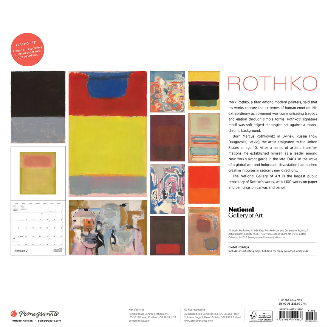 WALL CALENDAR 2027 -ROTHKO