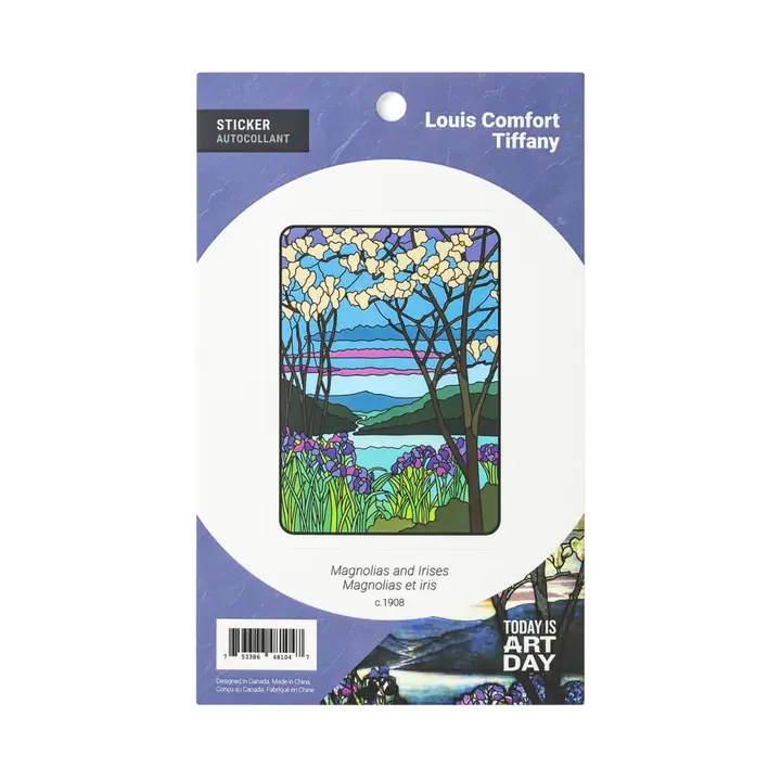 VINYL STICKER- MAGNOLIAS AND IRISES - TIFFANY