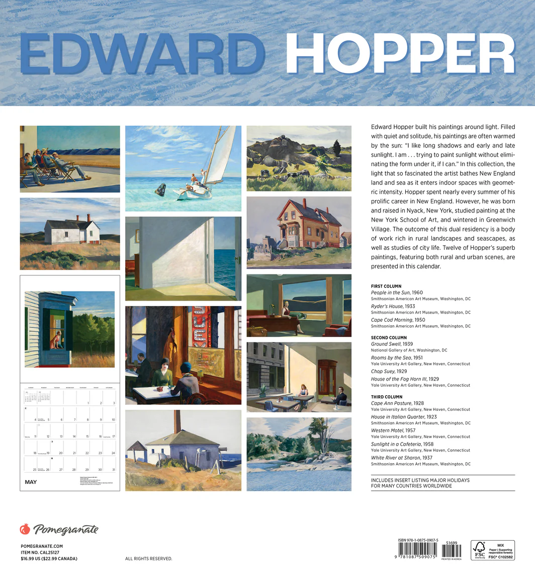 WALL CALENDAR 2025 EDWARD HOPPER Hull
