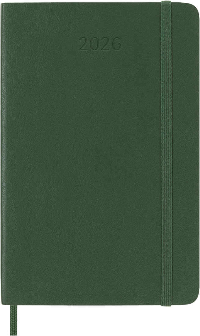MOLESKINE CLASSIC 12 MONTH 2026 WEEKLY PLANNER, SOFT COVER, POCKET (3.5" X 5.5"), FOREST GREEN