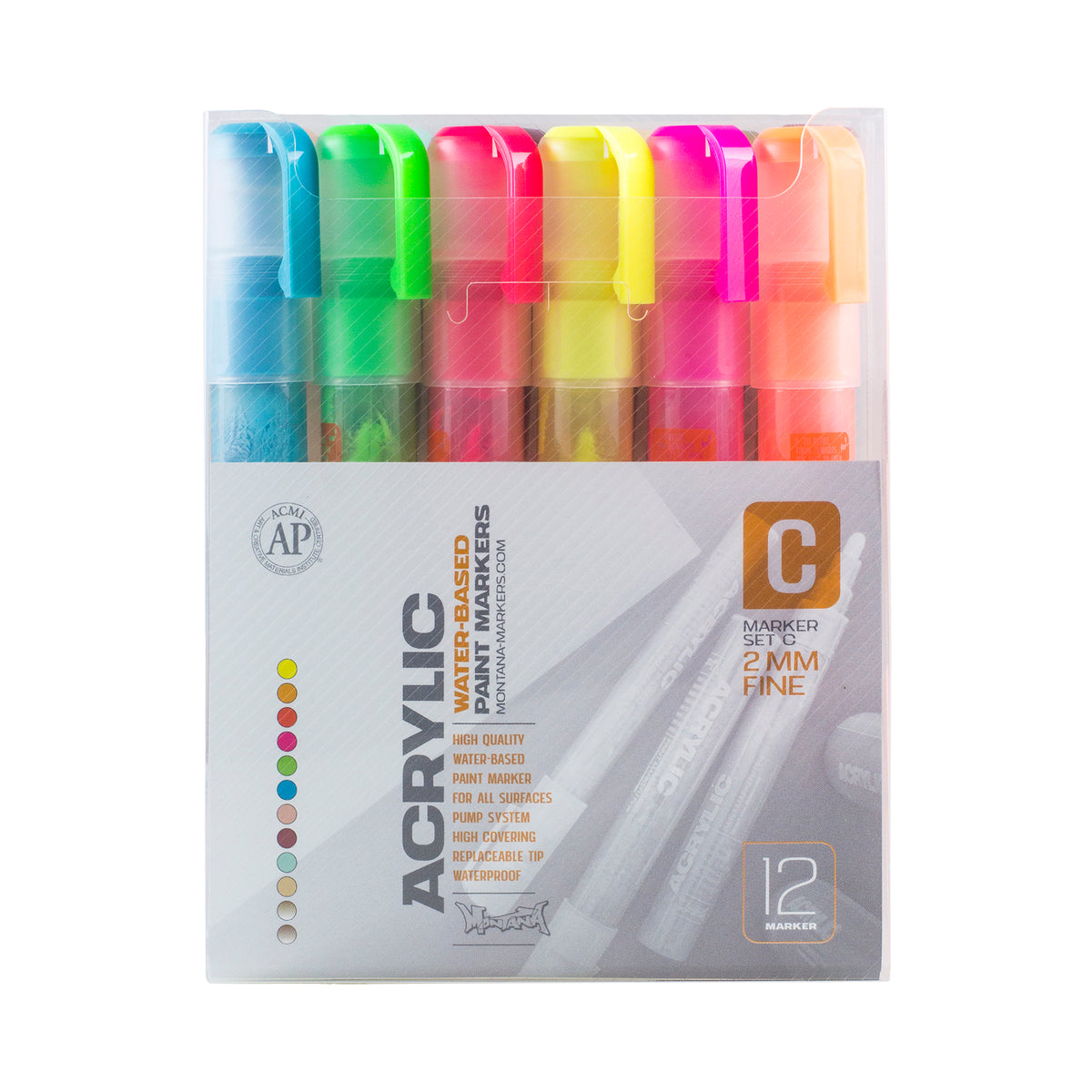MONTANA ACRYLIC MARKER SET/12 FINE - SET C