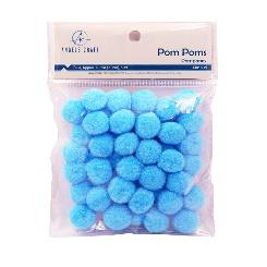 POM-POMS, 50PC APPROX 2CM , BLUE