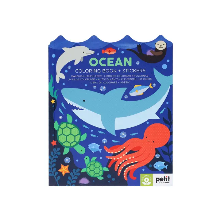 COLORING BOOK WITH STICKERS - OCEAN